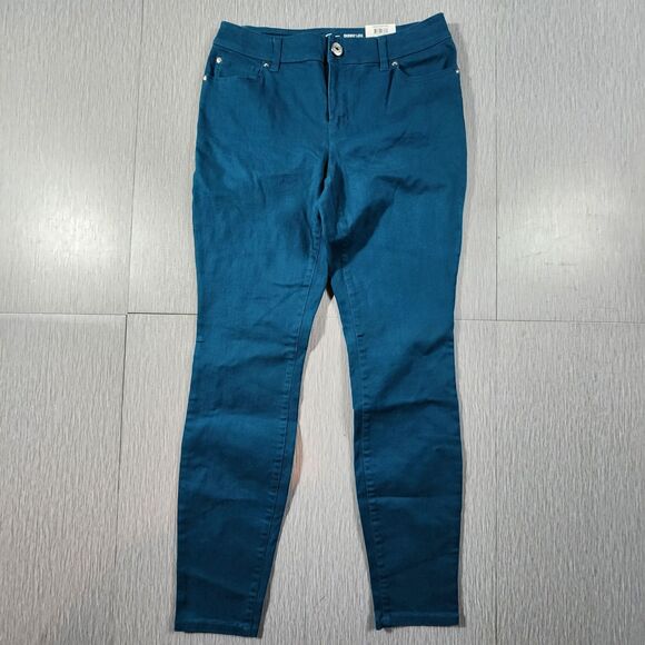 INC Jeans Womens Sz 6 Blue/Green Skinny Leg Regular Fit Mid Rise Stretch Denim - Picture 1 of 7